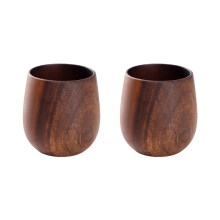 Set van 2 traditionele houten drinkbekers, vervaardigd met-A