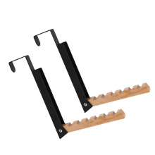 Houten metalen kleerhanger Ruimtebesparend wasrek-Zwart 4,5 cm