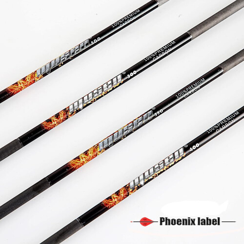 28' 800 Spine Carbon Arrow 4' Red White Turkey Feather 2