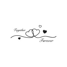 Zwart hart liefde hand muur sticker zelfklevende PVC sticker-2