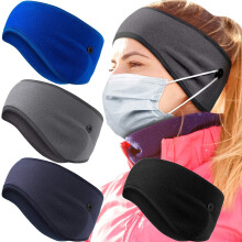 Hochwertiges und wärmendes Material, Universalgröße und atmungsaktiv, Ohrenschutz für Wintersport, Knopfverschluss für Gesichtsmasken, flexibel