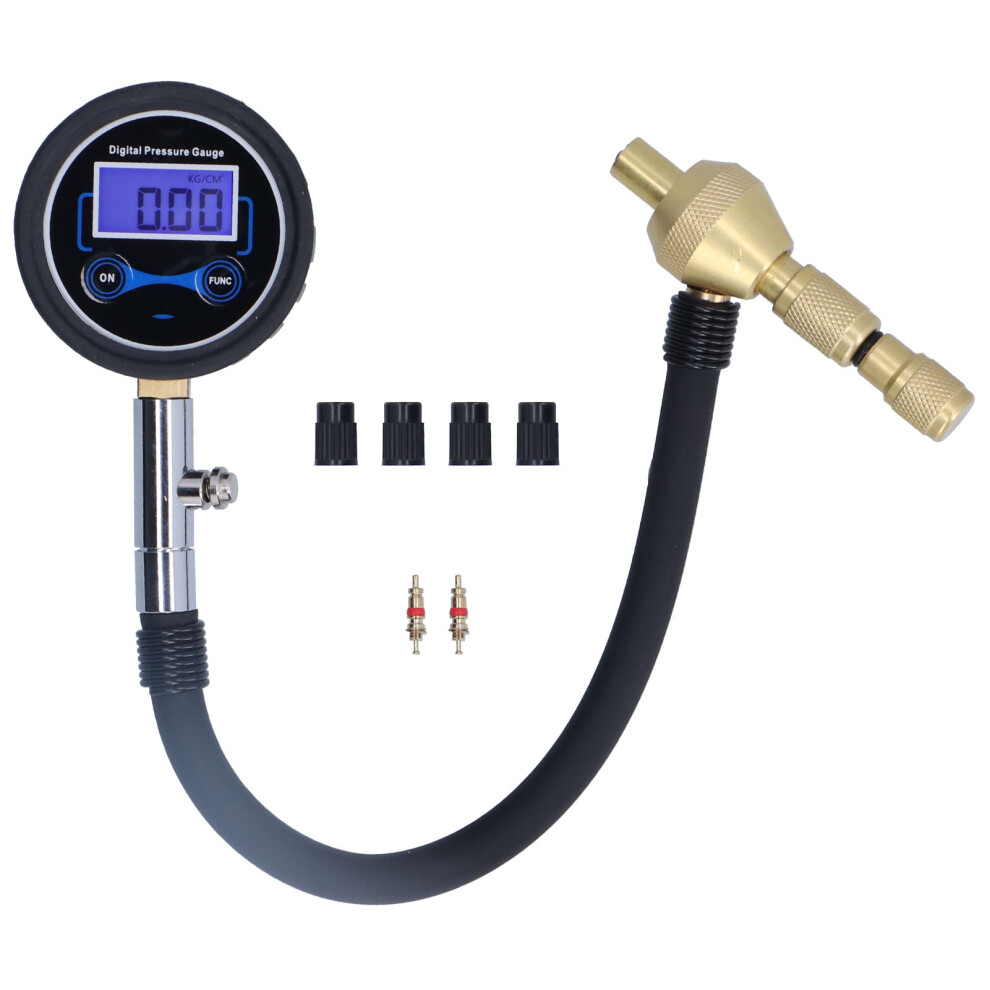 Accurate Air Pressure Gauge W/ Inflator Swivel Air Chuck Longer Hose Durable Materials High Precision Digital Tire Pressure Gauge Universal 9139052896826