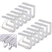 Pinces à nappe en acier inoxydable, antirouille, pour une utilisation facile et sécurisée en intérieur et en extérieur, adaptables aux tables