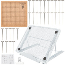 18 x 18 cm Macrame Board with Adjustable Stand, Grids, Crochet Accessories