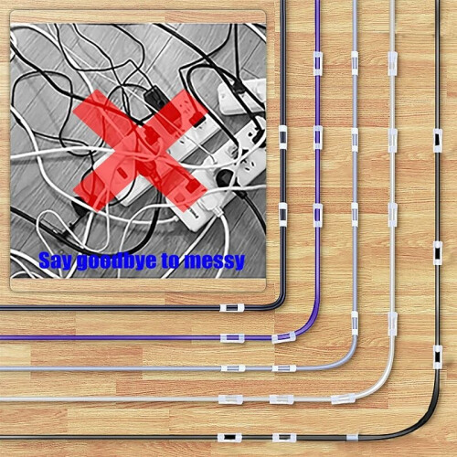 Αυτοκόλλητα κλιπ καλωδίων, οργάνωση καλωδίων διαχείρισης καλωδίων για τοίχο, 2