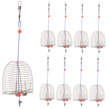 Metal Bait Cage Fishing Feeder Trap Silver Stainless Steel 5X4X4CM