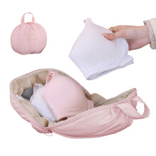 Underwear Storage Bag  Divided Underwear Storage Bag for Travel  Laundry Bag with Zipper for Home, Business Travel, School, Pink L