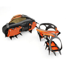 Winter Outdoor NonSlip Crampons, Manganese Steel Climbing Gear (Orange)