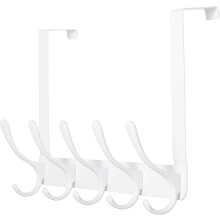 Crochets de porte pliables blancs, porte-serviettes utilitaire gain de place pour suspendre serviettes et manteaux dans l'entrée, la salle de bain,