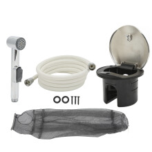 Hochwertiges Outdoor-Duschkopf-Set für den Marinebereich, abnehmbarer Sprühkopf mit Auslöser und einstellbaren Parametern, Heckbrause für