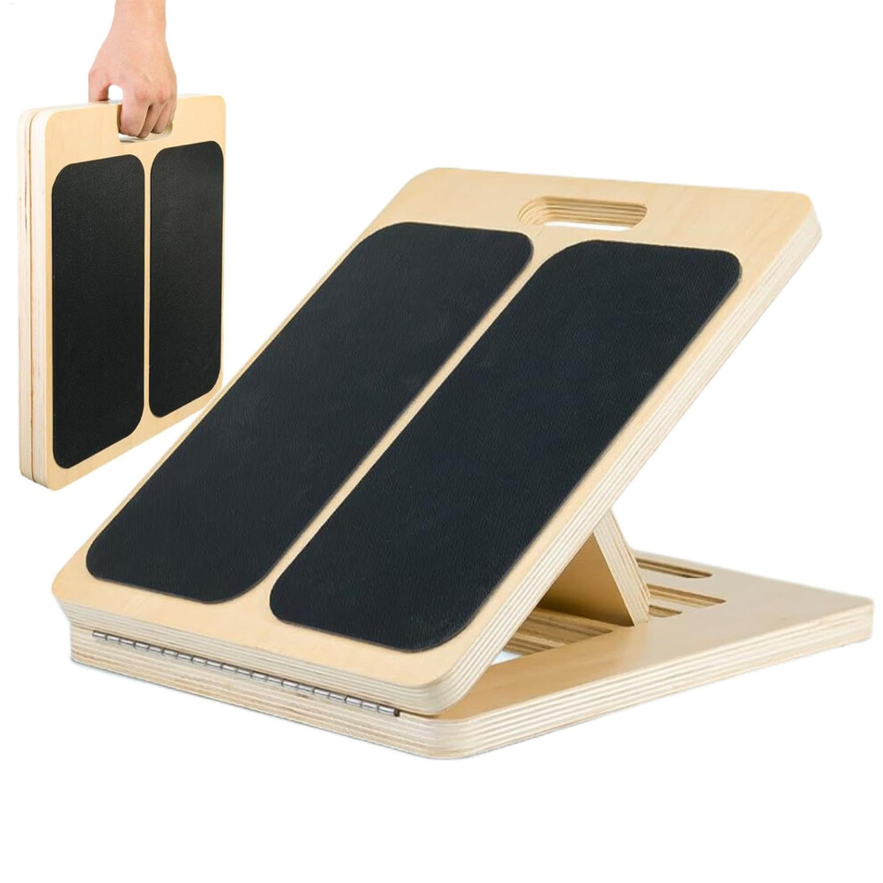 Calf Stretch Board, Adjustable Tilt Plate for Foot, Wooden Incline Board for Calf Stretching for Knee, Ankle, Heel, Feet, Leg.