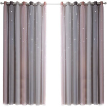 Arredamento per cameretta bambini romantico ed elegante, tende a doppio strato con tessuto oscurante opaco, materiali resistenti e sicuri, lavabili e