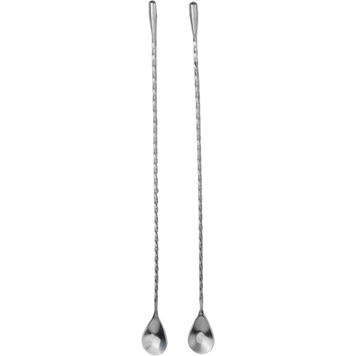 Efficient Bartending Tools 2 Pcs Stainless Steel Mixing Spoons for Quick Drink Preparation (40 cm) 1
