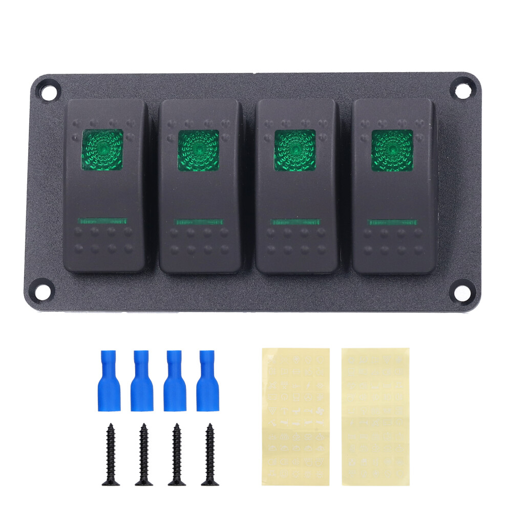 Rocker Switch Panel Waterproof 4 Gang Superior Design Led Backlight Easy To Install Pre Wired Design For 12V 24V Marine Truck Boat Car Yacht 9139052904927