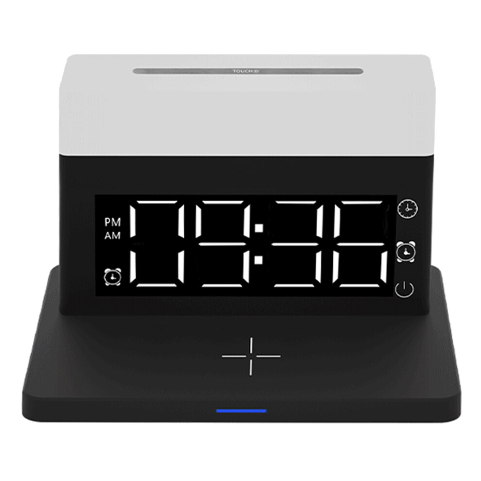 Wireless Charging Station With Alarm Clock, 6 In 1 Fast Wireless Charger Compatible With Iphone Samsung Galaxy Apple Watch Airpods, Adjustable Brightn 9486358069325