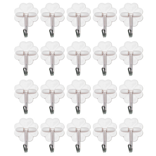Support adhésif de fixation, adhérence sur surface lisse pour constructions en plastique durable, blanc, lot de 20