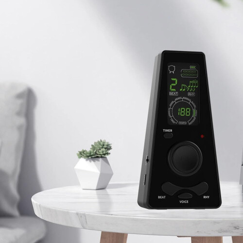 Digital Metronome Timer with Volume and Tempo Control, EasytoRead Display, Dual Power Options (White) 1