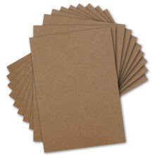 50 sheets Kraft Paper DIN A4 Natural Brown 21x29.7cm 280g Recycled