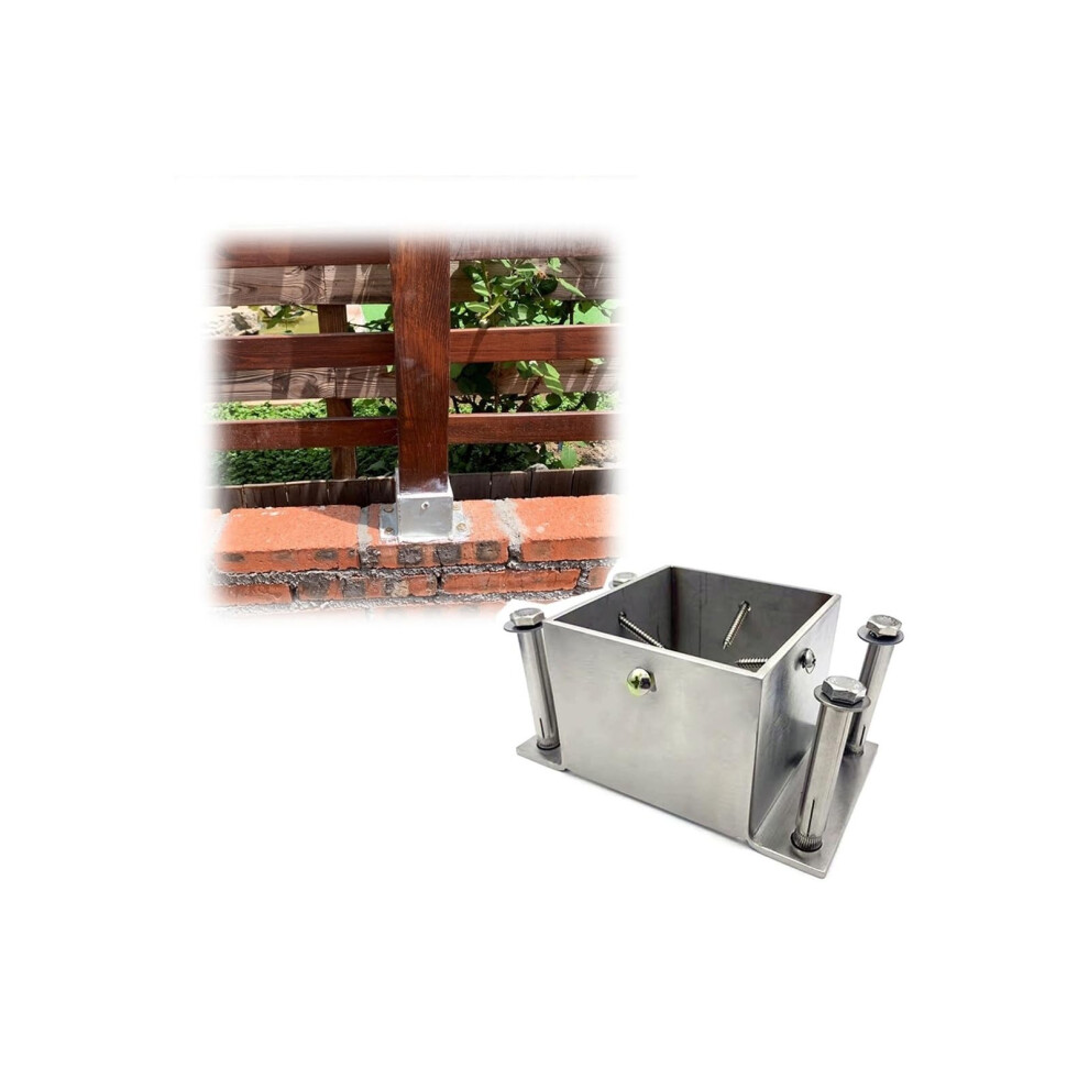 2 Pieces Post Base Anchors, Sturdy Metal, For Deck Veranda Railing Fence Support (90*90*80Mm) 9412369589347