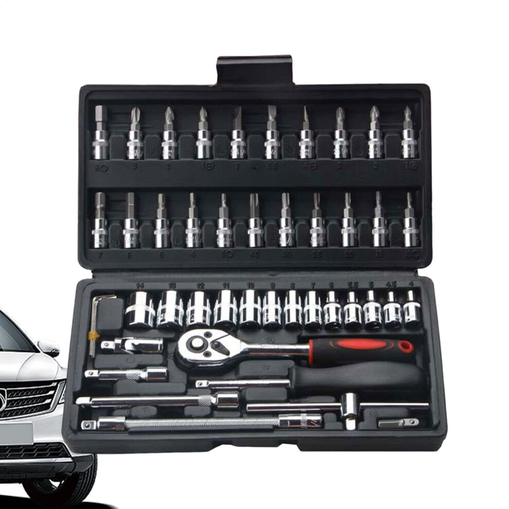 Precision Ratchet Kit Compact Mechanical Tool Set Multisize Socket Wrench Bit Set For Vehicle Maintenance And Home Improvement Tasks 9412369590497