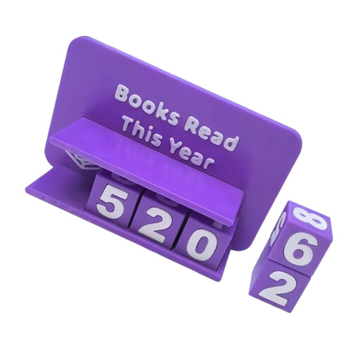 Book Reading Trackers With Clear Numbered Cubes 3D-Purple