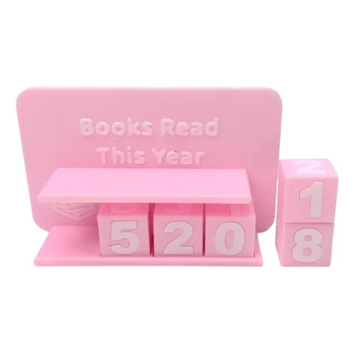 Creative Desk Decors Book Counter 3D Printed Reading-Pink