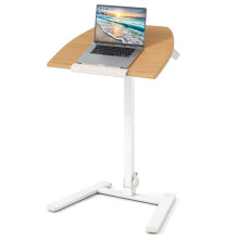 Verstelbaar bureau op wielen 65 x 49 x 74-109 cm hoogte verstelbaar, hellend tafelblad in