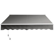 Store banne rétractable - HELLOSHOP26 - 245 x 200 cm - Aluminium - Angle ajustable 40-100 - Protection anti-UV
