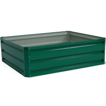 Jardinière surélevée - HELLOSHOP26 - 100 x 80 x 30 cm - Acier robuste - Vert foncé - Anti-corrosion