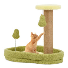 Letto per gatto - HELLOSHOP26 - Rotondo - 50 x 35 x 42 cm - Comfort imbottito - Giocattolo incluso