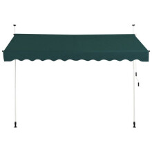 Tiendas banne - HELLOSHOP26 - Toldos retráctiles - 300 x 125 cm - Verde - Ajustable 200-300 cm