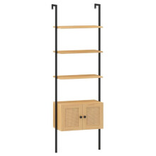 Estante escada - HELLOSHOP26 - 5 níveis - Metal - Rattan - 60 x 31,5 x 184 cm