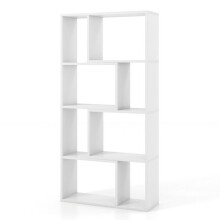 Biblioteca aberta - HELLOSHOP26 - 8 compartimentos - Design geométrico moderno - 60 x 20 x 120 cm - Branco