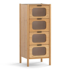 Cômoda com 4 gavetas 40 x 40 x 97 cm armazenamento versátil design moderno ambiance