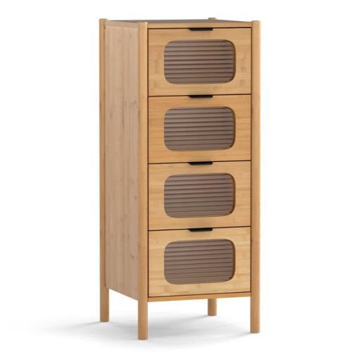 Commode à 4 tiroirs 40 x 40 x 97 cm rangement polyvalent design moderne ambiance