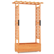 Jardinière - HELLOSHOP26 - Avec treillis - Bois de sapin - 182 x 110 x 44 cm - Drainage optimal