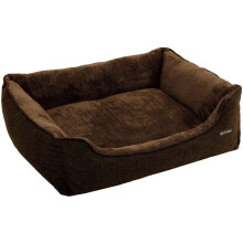 Cama para cão, cesta para cão, revestimento em tecido estilo urso de pelúcia, removível e lavável na máquina, marrom, 90 cm 12_0000786
