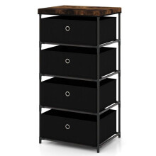 Cômoda 4 gavetas - HELLOSHOP26 - Preto - Metal - Armazenamento espaçoso - Design elegante
