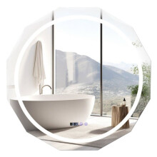 Miroir mural LED - HELLOSHOP26 - Moderne - Antibuée - 3 couleurs de lumière - Écran tactile