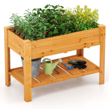 Jardinière surélevée - HELLOSHOP26 - 120x60x81 cm - Bois de sapin - Ergonomique - Drainage intégré