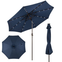 Parasole inclinabile - HELLOSHOP26 - 300 cm - 24 luci LED - Resistente ai UV - Atmosfera accogliente