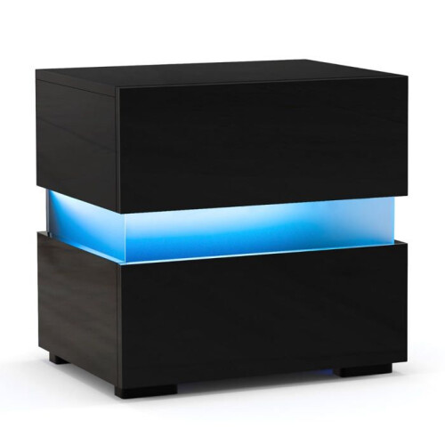 Conjunto de 2 mesas de cabeceira 45 x 35 x 45 cm com luz LED