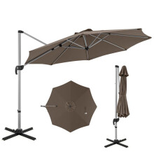 Ombrello sospeso - HELLOSHOP26 - 339 x 260 cm - Rotazione 360 - Inclinazione regolabile - Resistente ai raggi UV