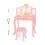 Friseuse für Kinder - HELLOSHOP26 - 80x40x106 cm - Klappspiegel - Einstellbare LED-Lichter - Rosa 1