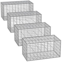 Lot de 4 gabions pour pierre cage en métal panier à pierre maille 5 x