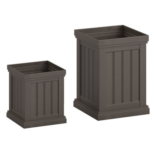 Vasi impilabili - HELLOSHOP26 - 35 x 35 x 48 cm - Plastica - Marrone chiaro - 2 pezzi
