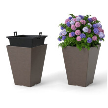 Automatische gieters - HELLOSHOP26 - Set van 2 - 25 x 25 x 35 cm - Bruin - Binnen/buiten