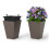 Conjunto de 2 jardineiras com rega automática 25 x 25 x 35 cm fácil de 1