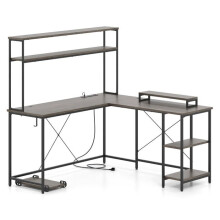 Computerbureau in L 145 x 145 x 147 cm met LED-strip en 4
