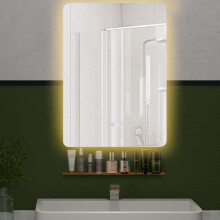Miroir mural LED - HELLOSHOP26 - 70 x 50 cm - Désembuage automatique - Éclairage réglable - Design moderne